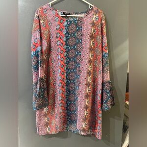 Tolani Multicolor Geometric Print Dress